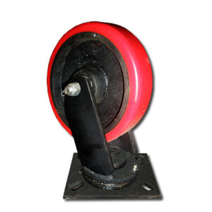 Rueda de Hierro y Poliuretano 3" Base Giratoria